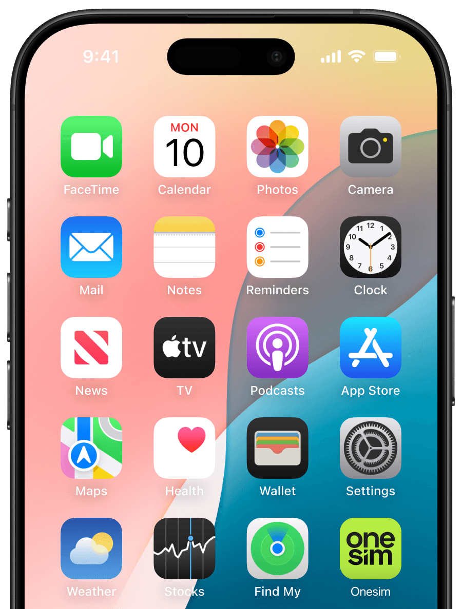 iPhone with Onesim app